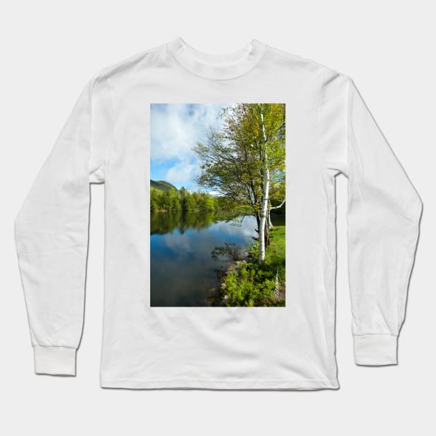Spring Birch Woodard Reservoir, Vermont Long Sleeve T-Shirt by srwdesign